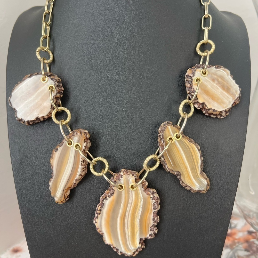 Joan Rivers Glass Faux Stone & Gold-toned Necklace D1